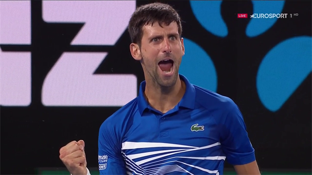 Scambio lungo e rovescio diagonale stretto: punto meraviglioso di Novak Djokovic Scambio lungo e rovescio diagonale stretto: punto meraviglioso di Novak Djokovic
