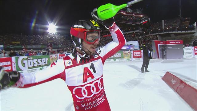 Comme sur la première manche, Hirscher a dicté sa loi sur la seconde Comme sur la première manche, Hirscher a dicté sa loi sur la seconde