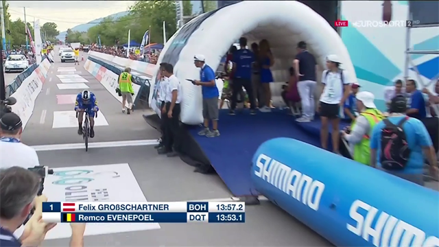 Remco Evenepoel va già fortissimo: è terzo a crono dietro ad Alaphilippe e Valerio Conti Remco Evenepoel va già fortissimo: è terzo a crono dietro ad Alaphilippe e Valerio Conti