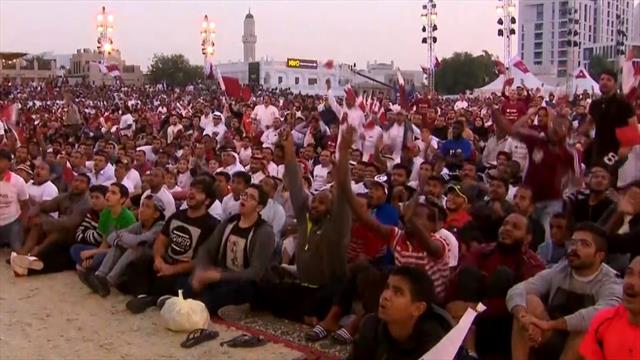 Qatar fans celebrate their Asian Cup title Qatar fans celebrate their Asian Cup title