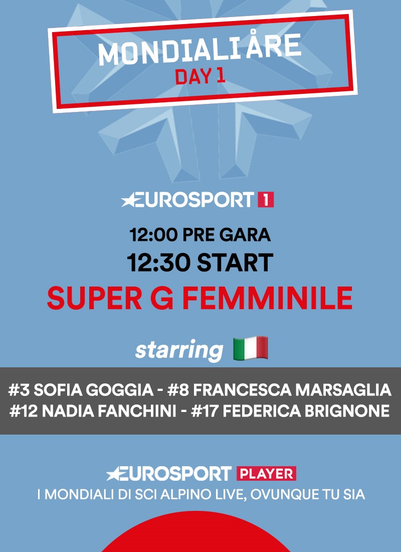 Mondiali Are 2019 SuperG femminile in diretta tv e LiveStreaming Eurosport Mondiali Are 2019 SuperG femminile in diretta tv e LiveStreaming Eurosport
