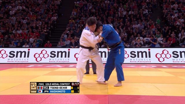 Hashimoto claims -73g title with late Ippon against Tsend-Ochir Hashimoto claims -73g title with late Ippon against Tsend-Ochir