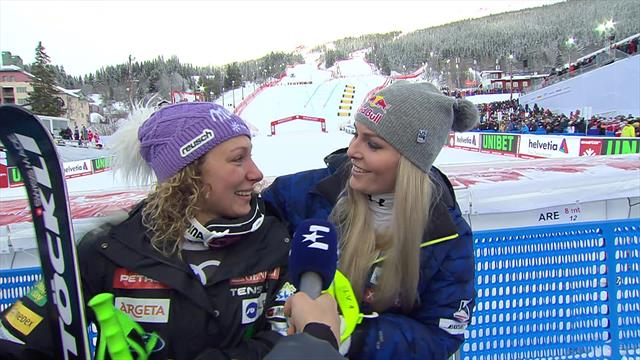 Vonn crashes Stuhec interview with classy congratulations Vonn crashes Stuhec interview with classy congratulations