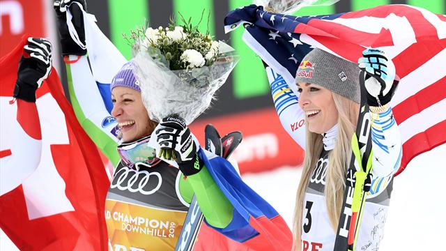Vonn bows out with brilliant bronze as Stuhec defends downhill crown