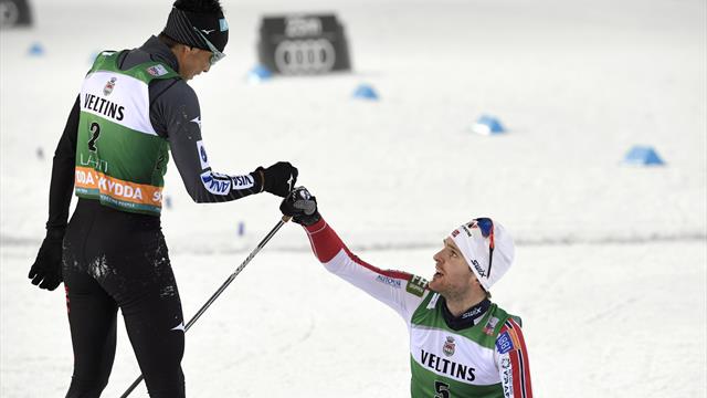 Fotofinish: Graabak ganz knapp vor Watabe Fotofinish: Graabak ganz knapp vor Watabe