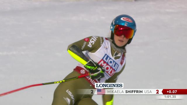 Mal nicht ganz vorne: Shiffrin nach Lauf eins in Lauerstellung Mal nicht ganz vorne: Shiffrin nach Lauf eins in Lauerstellung