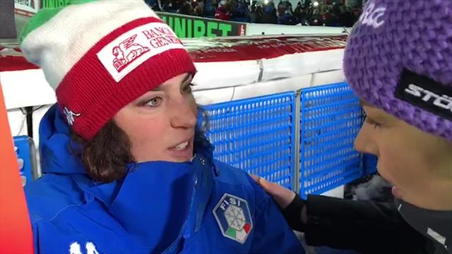 Brignone a Tina Maze: "Peccato, ci ho provato, ma la prima manche non era giusta" Brignone a Tina Maze: "Peccato, ci ho provato, ma la prima manche non era giusta"