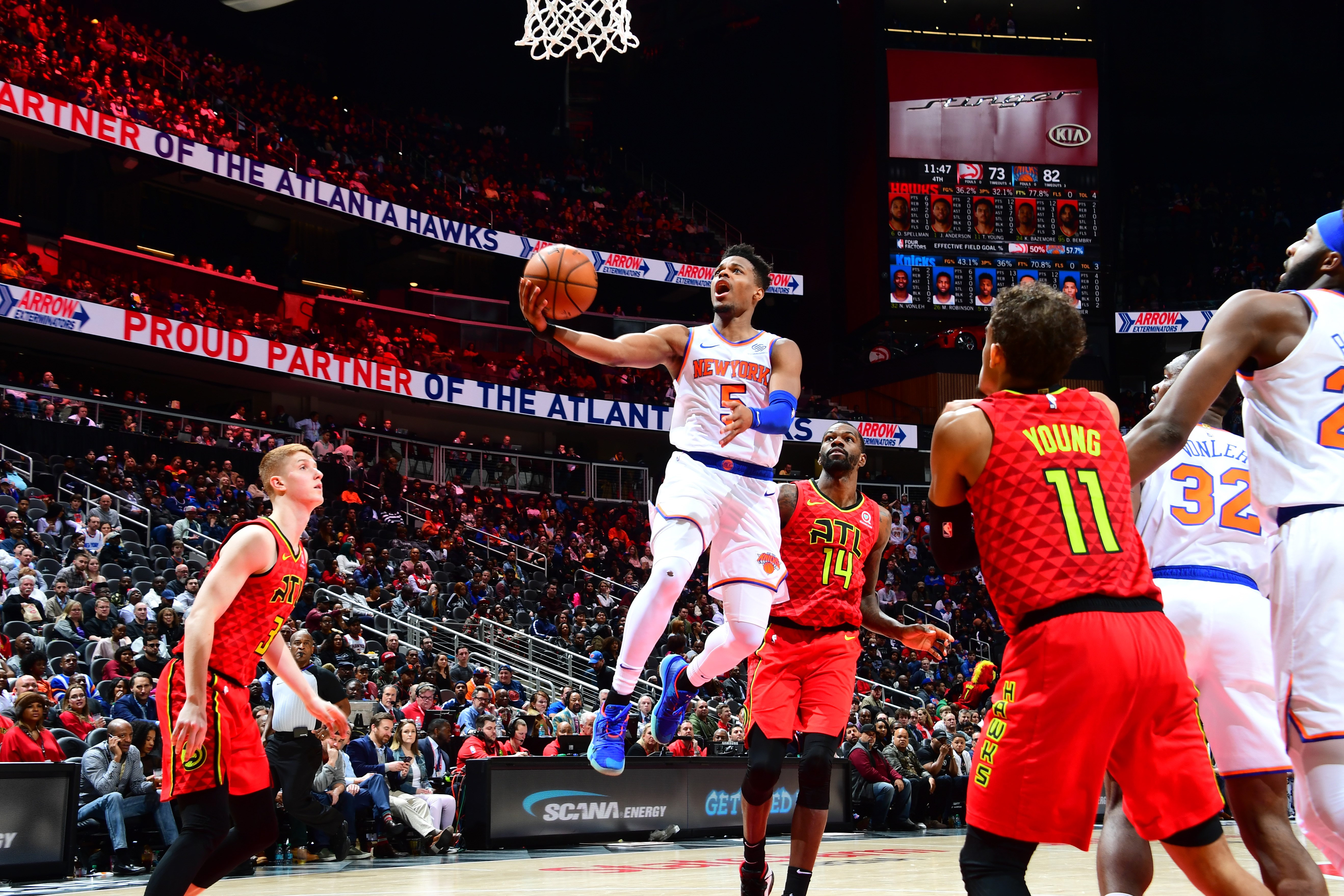 Dennis Smith lors de Atlanta Hawks - New York Knicks en NBA le 14 février 2019