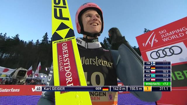 Geiger profeta in patria con una grande seconda serie, battuti Stoch e Kobayashi Geiger profeta in patria con una grande seconda serie, battuti Stoch e Kobayashi