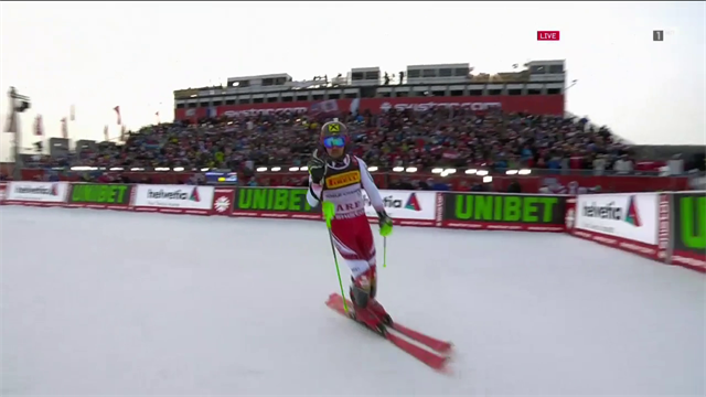 Slalom maschile: la prima manche spaziale di Marcel Hirscher Slalom maschile: la prima manche spaziale di Marcel Hirscher