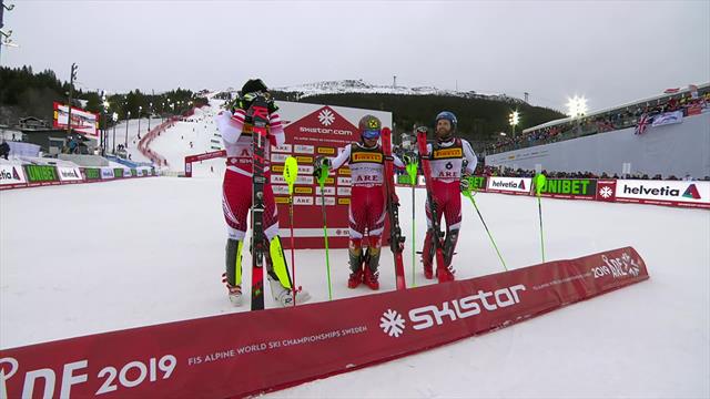 'King of Slalom' Hirscher completes hat-trick 'King of Slalom' Hirscher completes hat-trick