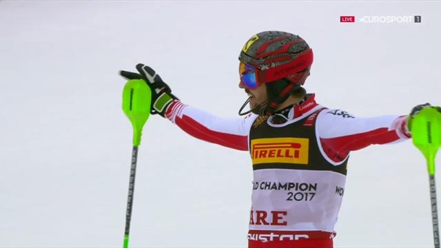 WK Are | Marcel Hirscher zorgt voor Oostenrijkse 1-2-3 op slalom WK Are | Marcel Hirscher zorgt voor Oostenrijkse 1-2-3 op slalom