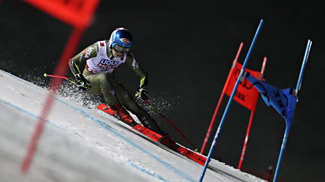 Shiffrin fourth in Giant Slalom, falls after finishing first run Shiffrin fourth in Giant Slalom, falls after finishing first run