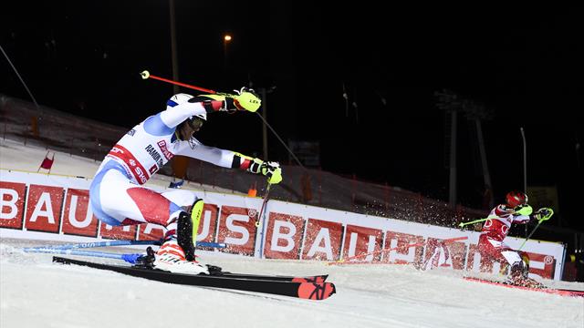 Alpineskien | Zenhausern wint parallelslalom, Hirscher wint wereldbeker in Stockholm Alpineskien | Zenhausern wint parallelslalom, Hirscher wint wereldbeker in Stockholm