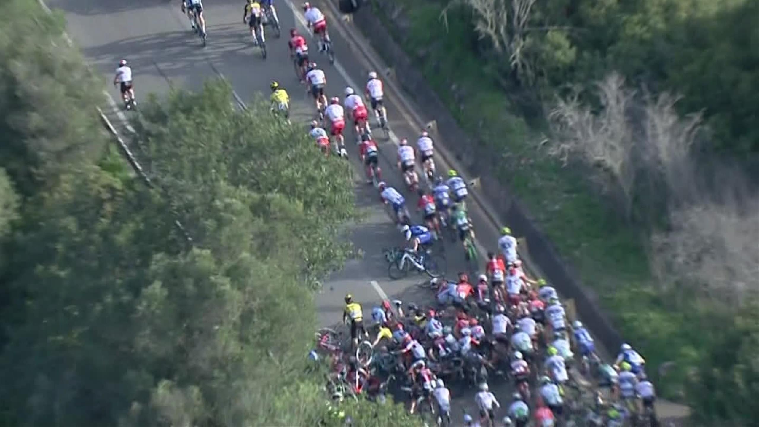 Vuelta al Algarve 2019 Masiva caída en los kilómetros finales