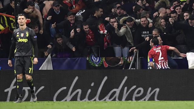 Gimenez-Godin, la Juventus affonda a Madrid: 2-0 Atletico al primo round degli ottavi