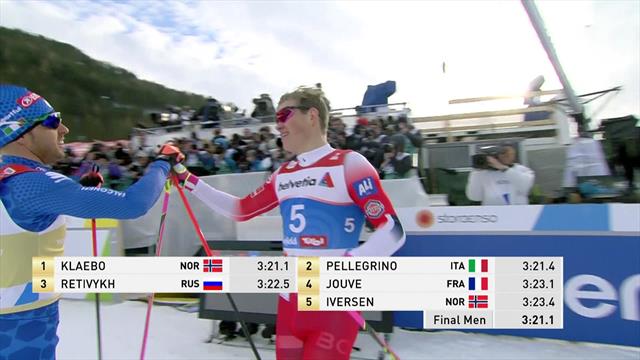 Klaebo takes maiden world gold in enthralling finish Klaebo takes maiden world gold in enthralling finish