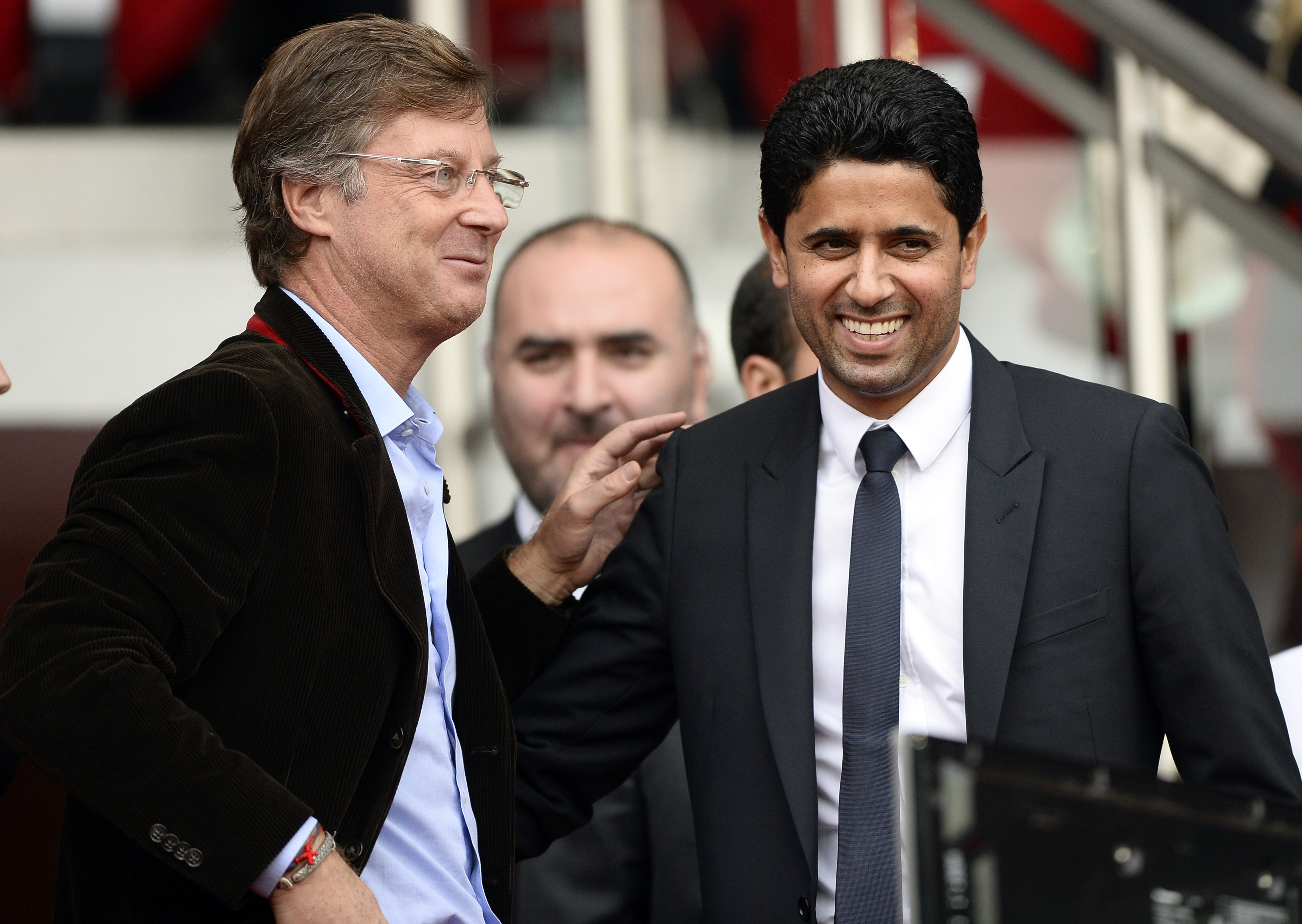 Sébastien Bazin et Nasser Al-Khelaifi en 2013