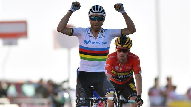 Valverde records first win in rainbow jersey atop Jebel Hafeet