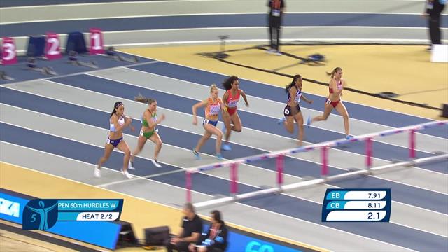 Johnson-Thompson finishes second to Solene Ndama in pentathlon hurdles Johnson-Thompson finishes second to Solene Ndama in pentathlon hurdles