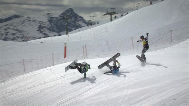 Terrible caída en la prueba de snowboard cross en Baqueira Beret Terrible caída en la prueba de snowboard cross en Baqueira Beret