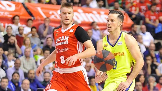 Liga ACB, UCAM Murcia-Barcelona: Campanada ante el líder (71-70)