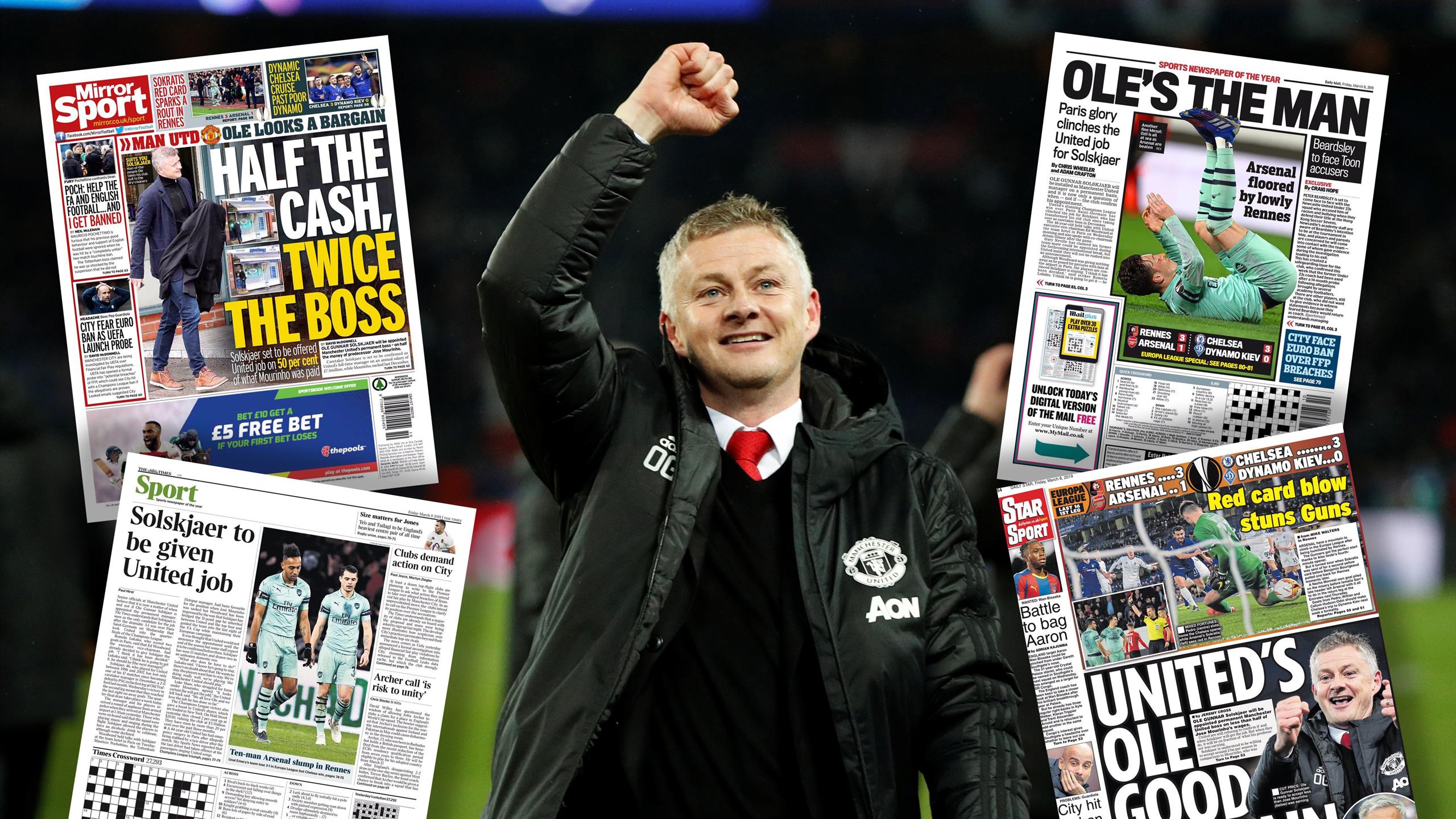 Football News Paper Round Solskjaer To Get United Job Permanently Chelsea Set For Zidane 