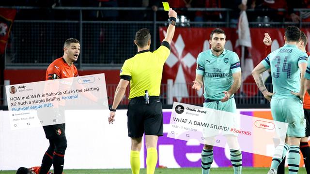 "Hirntod": So reagiert das Netz auf die Arsenal-Pleite und Rot für Sokratis
