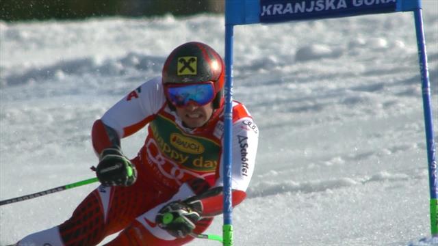 Ce n'était pas du grand Hirscher : son second run en vidéo Ce n'était pas du grand Hirscher : son second run en vidéo