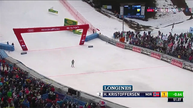 Kristoffersen in palla: domina la prima manche dello slalom Kristoffersen in palla: domina la prima manche dello slalom