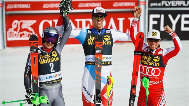 Hirscher wins eighth successive World Cup title despite Zenhaeusern victory