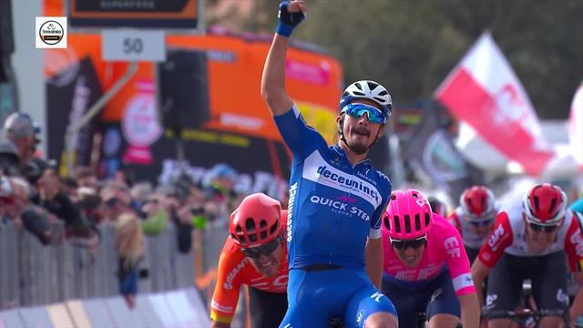 Das Finale der 2. Etappe bei Tirreno-Adriatico: Alaphilippe nicht zu schlagen Das Finale der 2. Etappe bei Tirreno-Adriatico: Alaphilippe nicht zu schlagen