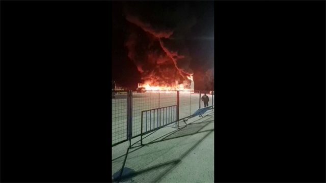 Massive fire breaks out in MotoE paddock Massive fire breaks out in MotoE paddock
