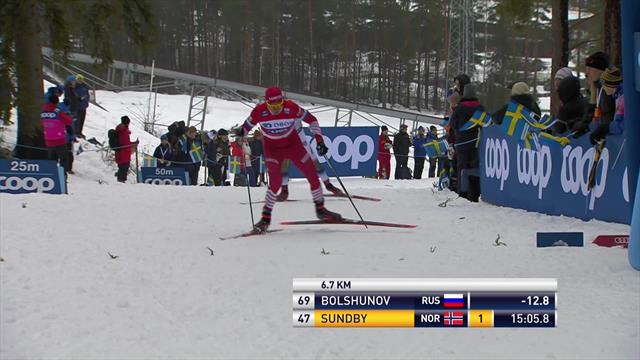 Highlights - Bolshunov closes gap on Klaebo ahead of World Cup finals Highlights - Bolshunov closes gap on Klaebo ahead of World Cup finals