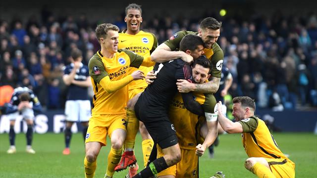 Brighton reach semi-finals on penalties after dramatic comeback