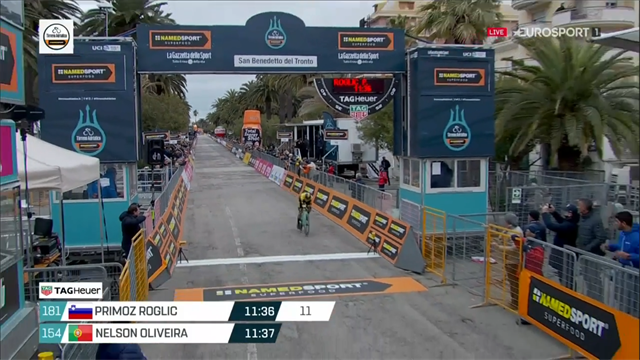 Tirreno-Adriatico | Campenaerts wint tijdrit, Roglic pakt eindzege op 1 seconde Tirreno-Adriatico | Campenaerts wint tijdrit, Roglic pakt eindzege op 1 seconde
