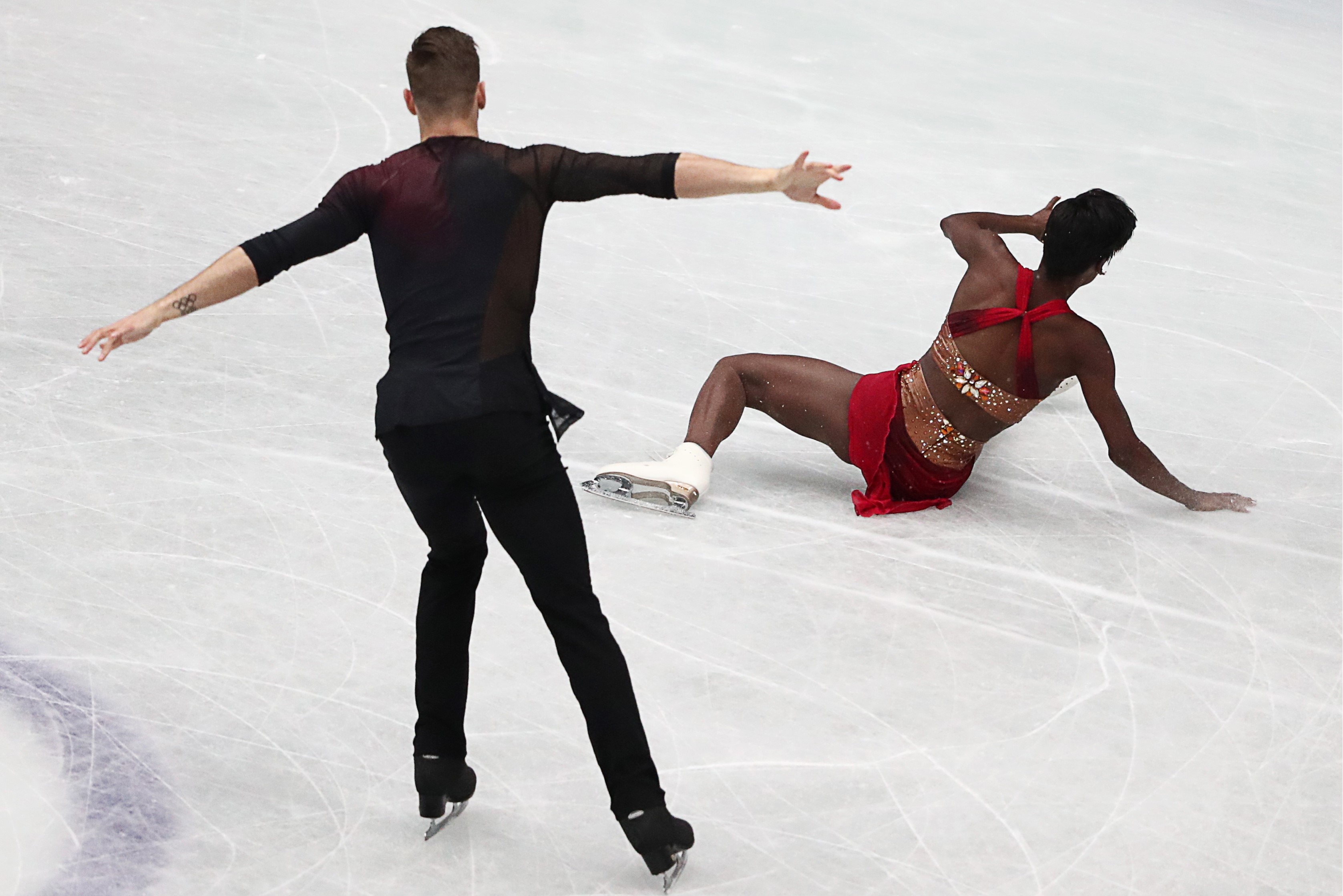 Vanessa James et Morgan Ciprès lors du programme court en couples des Mondiaux de Saitama 2019