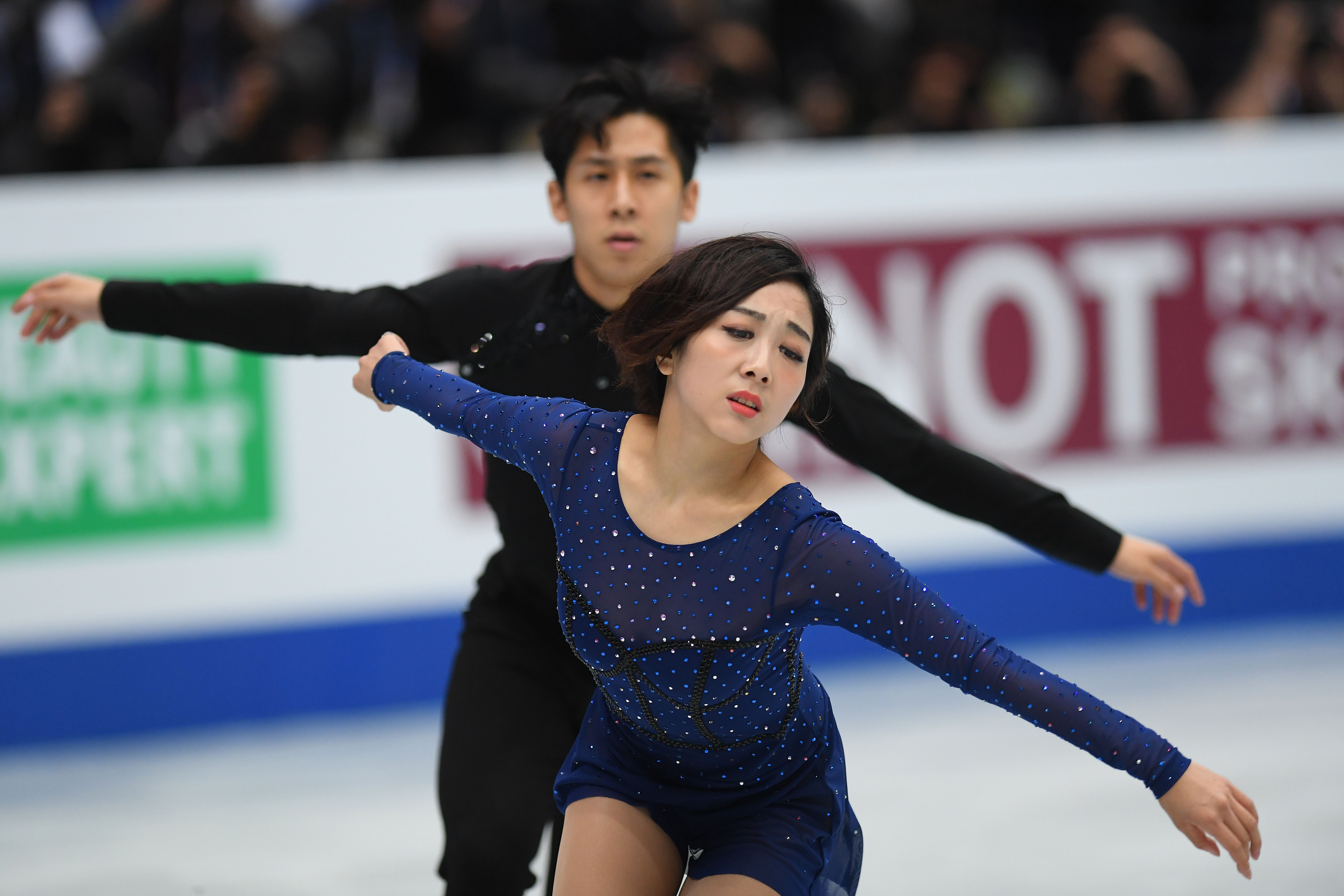 Wenjing Sui and Cong Han of China compete in the Pairs free skating during day 2 of the ISU World Figure Skating Championships 2019 at Saitama Super Arena on March 21, 2019 in Saitama