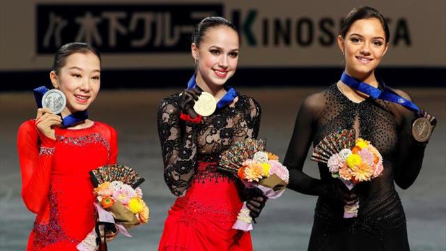 Zagitova logra la triple corona con 16 años, Tursynbaeva el primer cuádruple