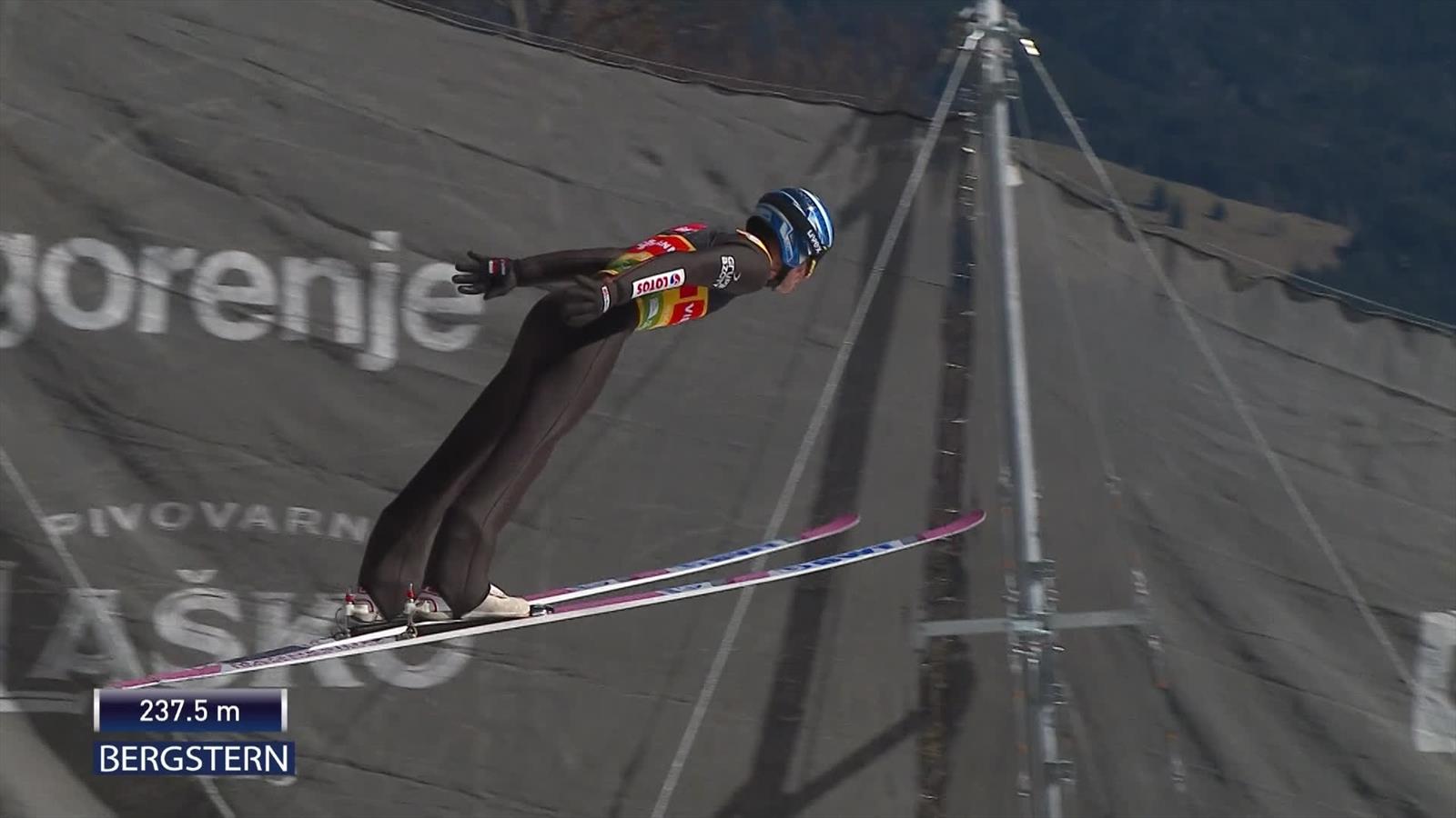 Ski Jumping video Jakub Wolny nails a personal best of 237.5m to lead