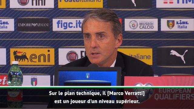 Italie - Mancini : "Verratti, un joueur d'un niveau supérieur" Italie - Mancini : "Verratti, un joueur d'un niveau supérieur"