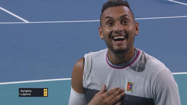 Quand Kyrgios se chauffe à de nombreuses reprises avec un spectateur… Quand Kyrgios se chauffe à de nombreuses reprises avec un spectateur…