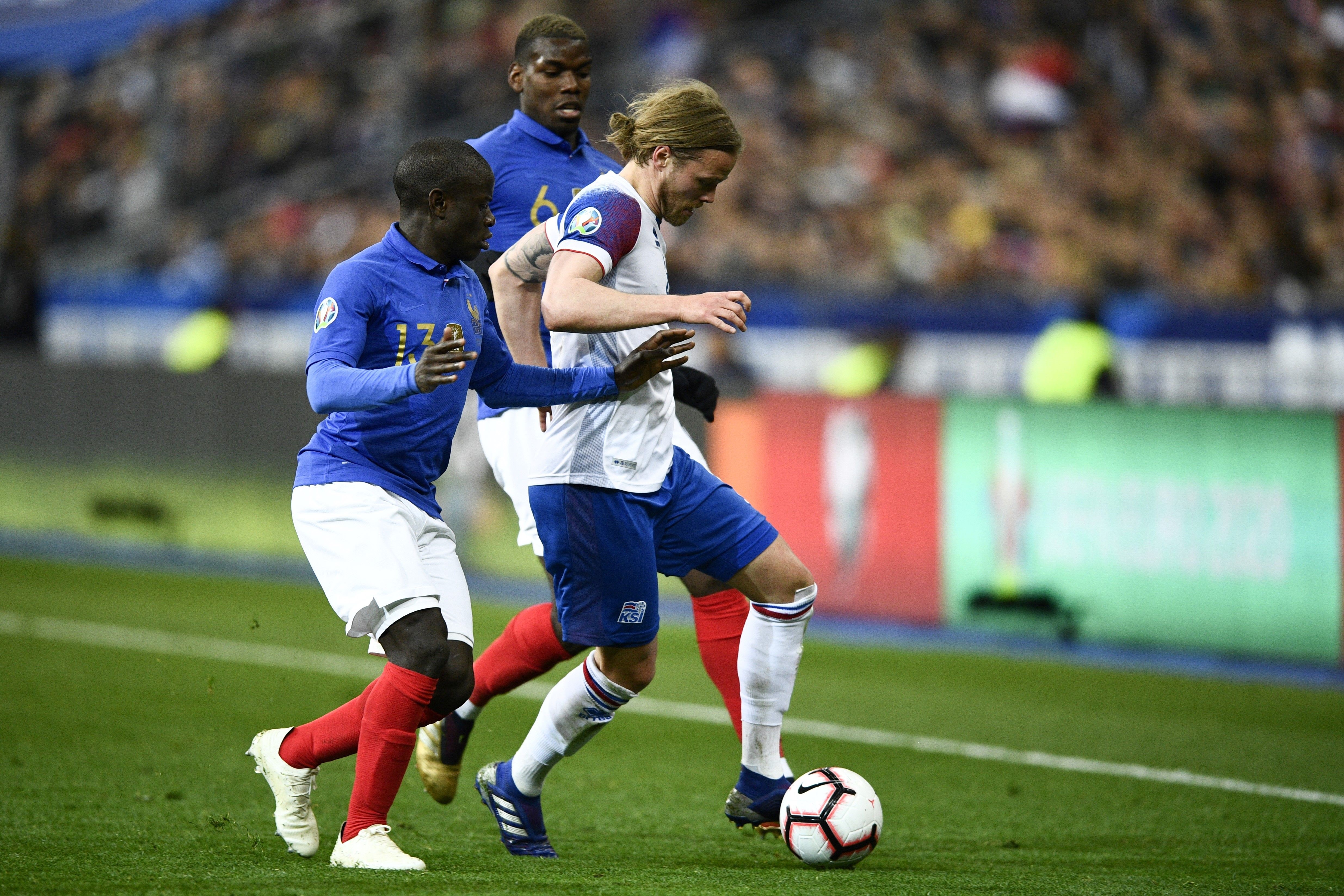 N'Golo Kanté et Paul Pogba lors de France - Islande - Qualifs Euro 2020 - 25 mars 2019