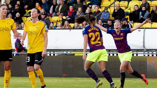 Champions femenina (Cuartos, vuelta), Kvinner-Barcelona: A semis con brillantez (0-1, global 0-4)