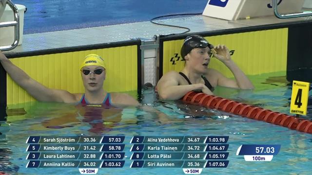 Sjostrom beats Buys to take Women's 100m Butterfly victory Sjostrom beats Buys to take Women's 100m Butterfly victory