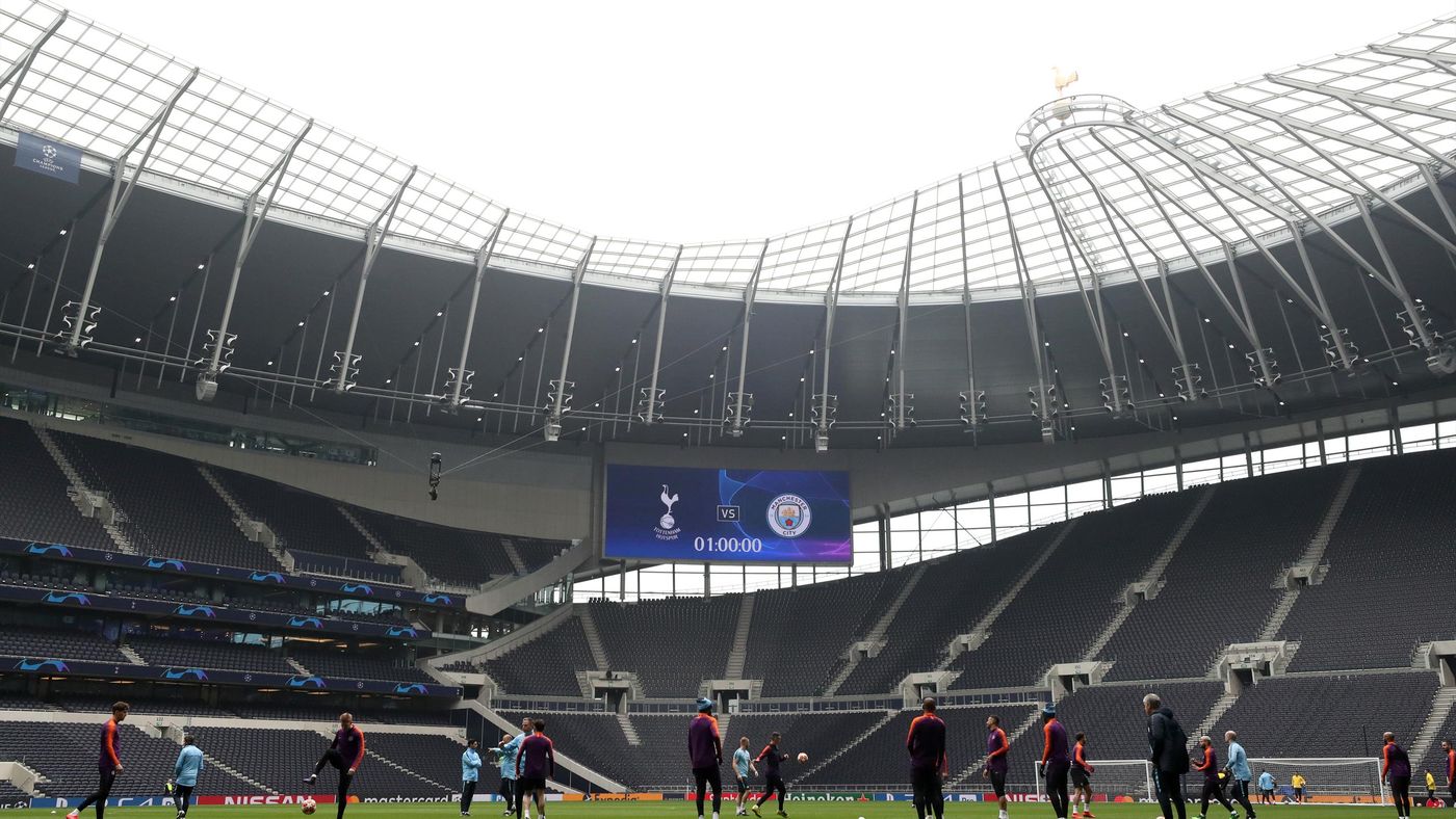 Manchester City trained at Spurs' new stadium on Monday