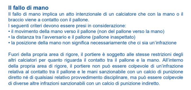 Regolamento gioco del calcio pagina 90