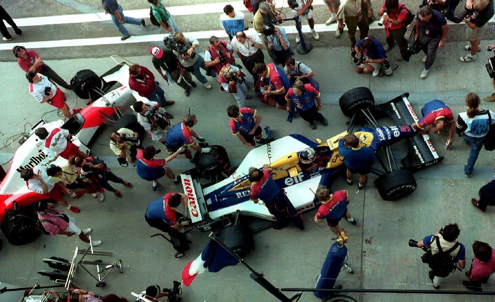 Nigel Mansell (Williams) au Grand Prix de Hongrie 1992