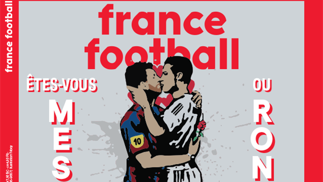 France Football изобразил страстный поцелуй Месси и Роналду на обложке нового выпуска