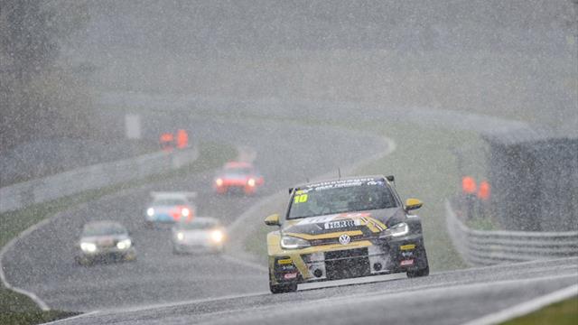 Snow joke for WTCR racers Leuchter and Monteiro